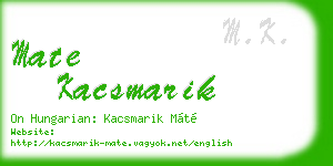 mate kacsmarik business card